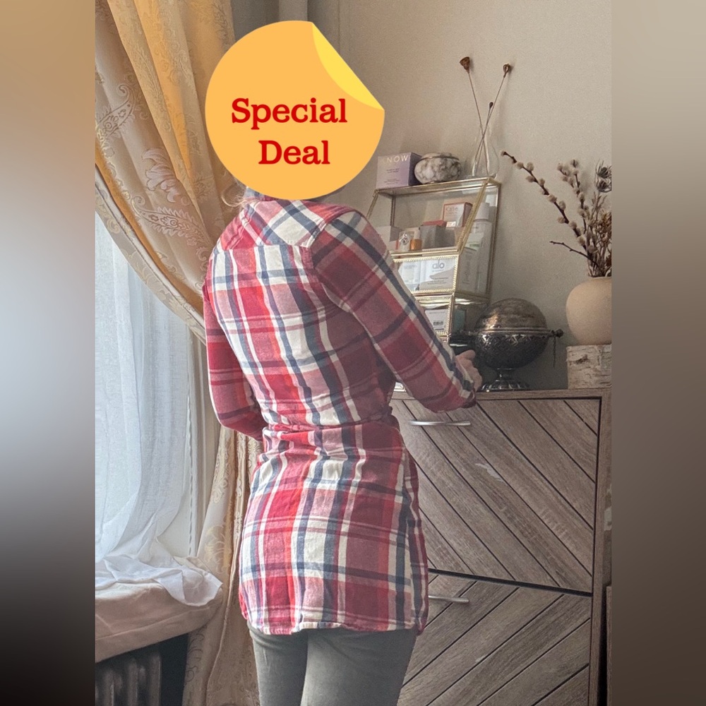 Red Plaid Shirt Dress